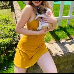 Halara Wannabe Dress Color: Ur So Golden Goldenrod